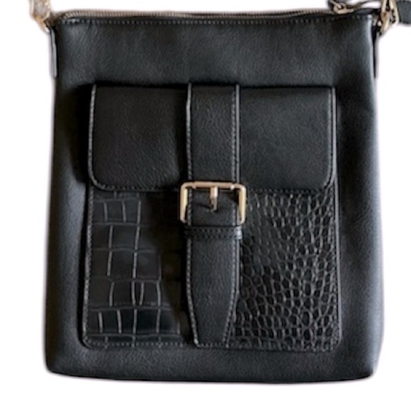 “Espe” crossbody bag.  Black. Vegan. - Picture 1 of 8